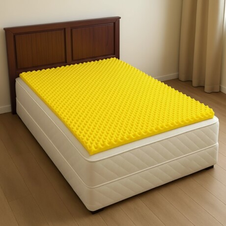 Pillow top de espuma perfilada 138 cms x 188 cm x 3,5 cm AMARILLO