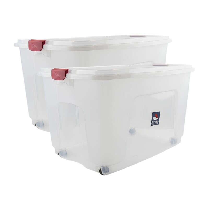 Set x2 Cajas organizadora 120lt TRANSPARENTE