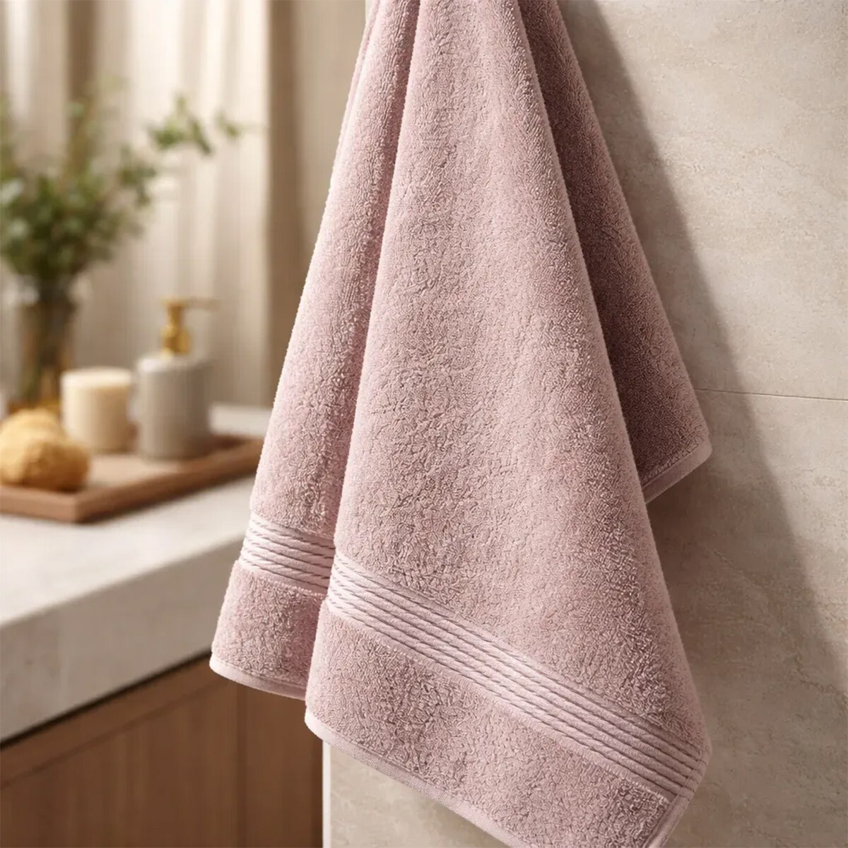 Toalla Baño Prisma Dohler 70 x 140 cm 100% Algodón - ROSA VIEJO 