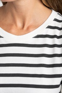 Remera Rayada Algodon Lavado Negro