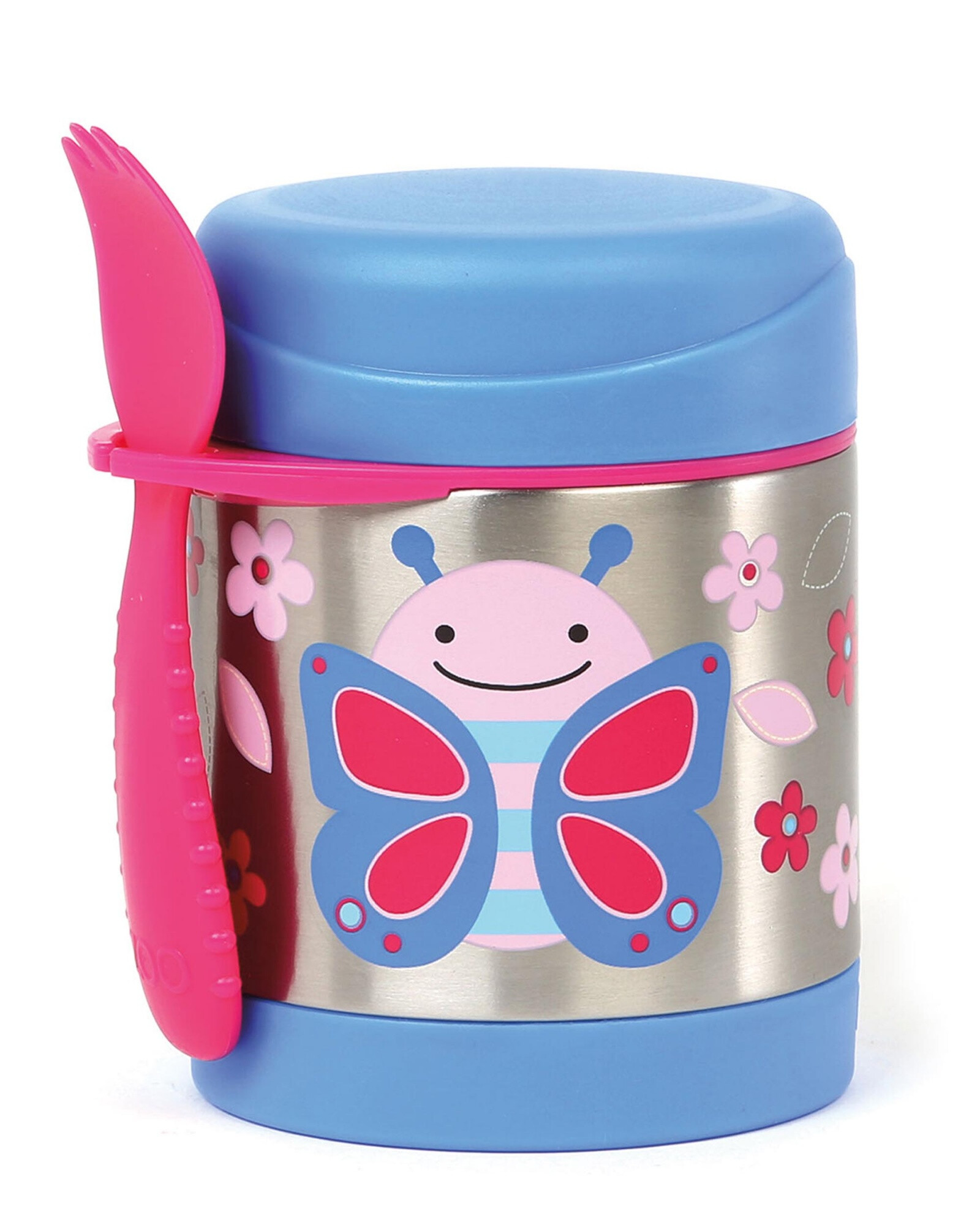 Tupper de acero inoxidable con cubierto diseño mariposa Tupper de acero inoxidable con cubierto diseño mariposa