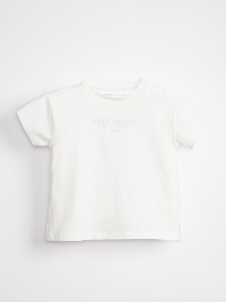 Remera manga corta estampa Market Blanco