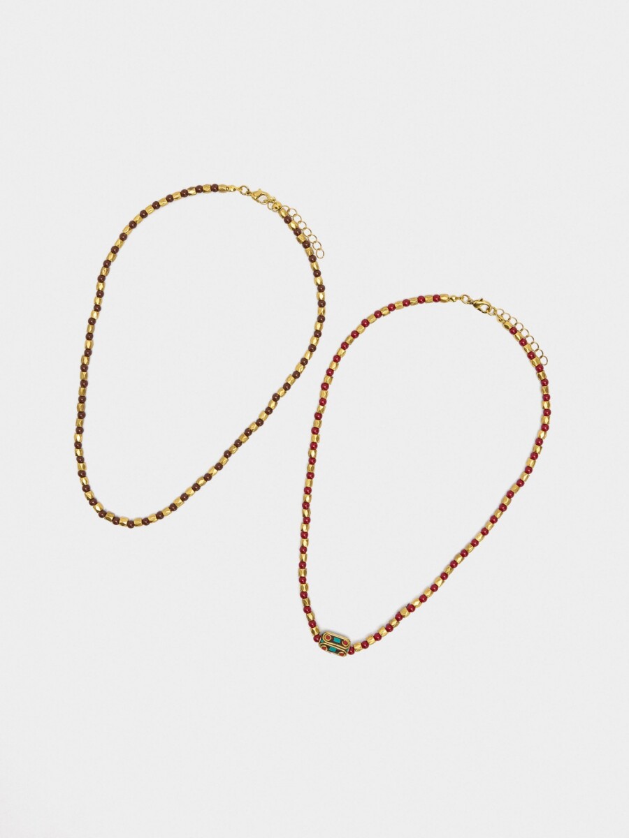 Set De Collares Étnicos multicolor