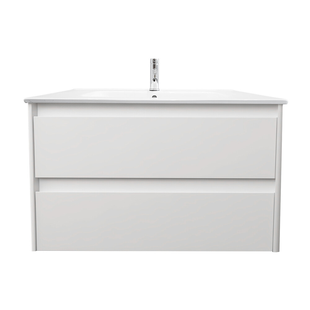 MUEBLE DE BAÑO SUSPENDIDO MODELO ALFA 60 CM BLANCO CON MESADA Mueble De Baño Suspendido Modelo Alfa 60 Cm Blanco Con Mesada