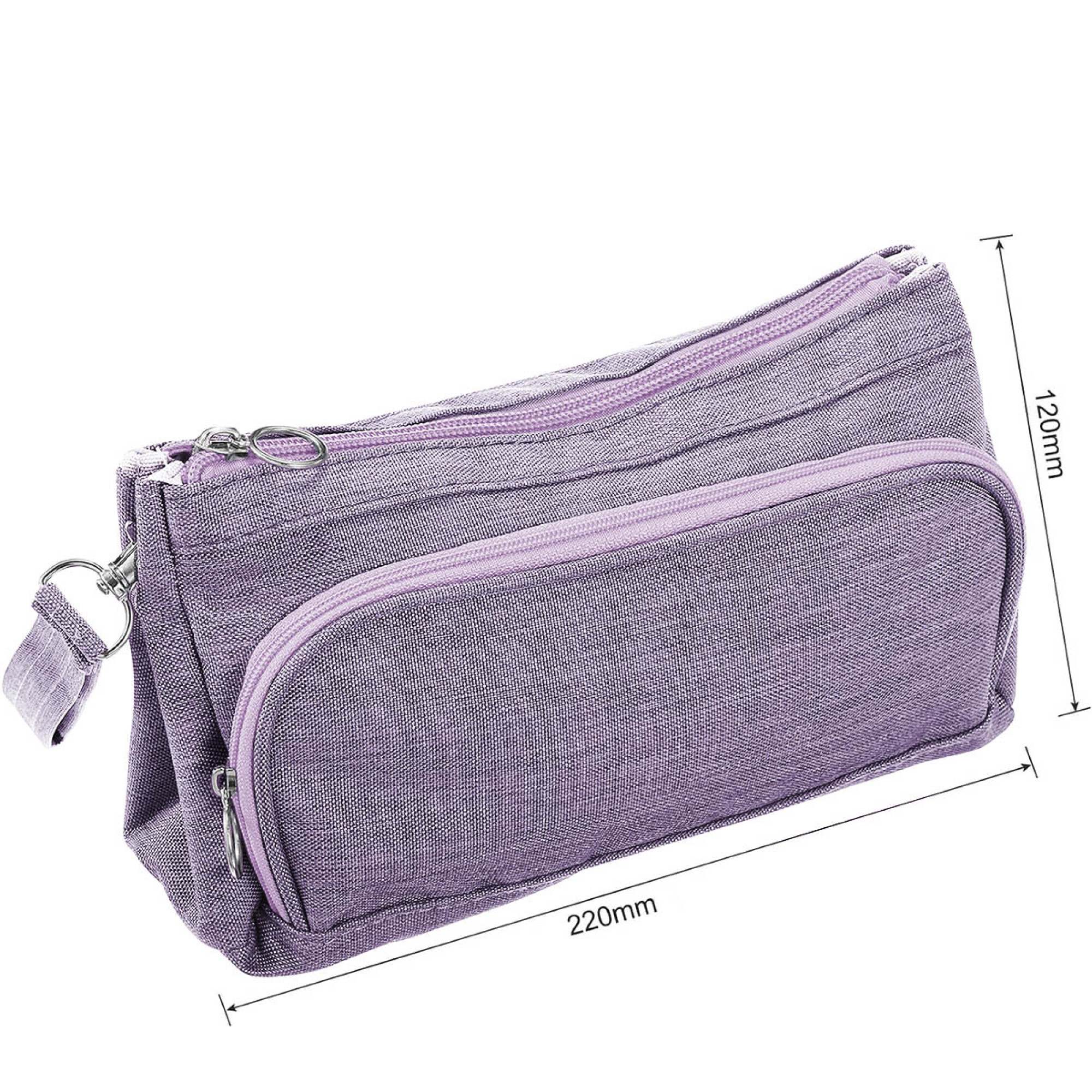 Cartuchera Escolar Liceal Grande 22x12cm Doble Cierre - Violeta — El ...