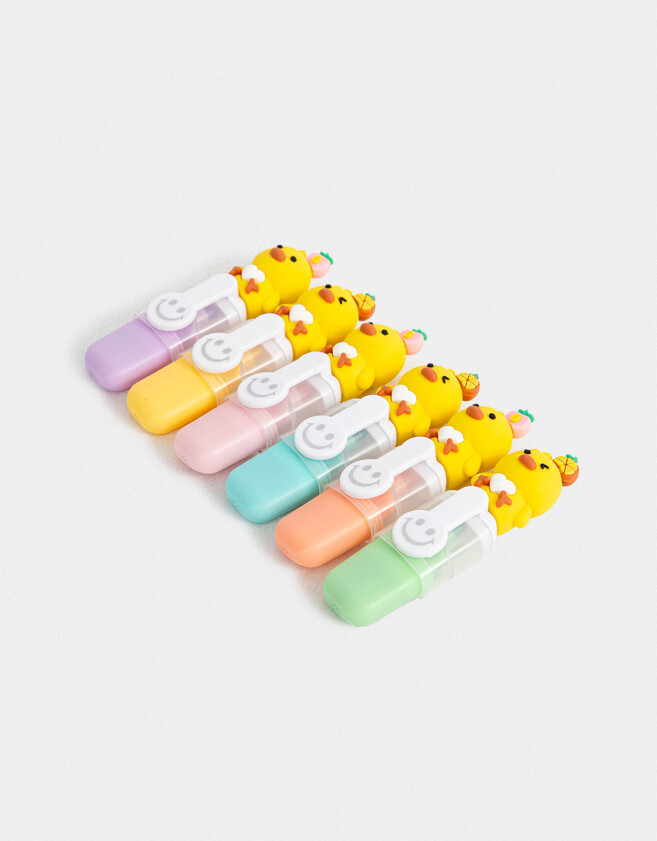 Resaltadores Animalito Set De 6 Resaltadores De Patitos - Combinacion Multicolor