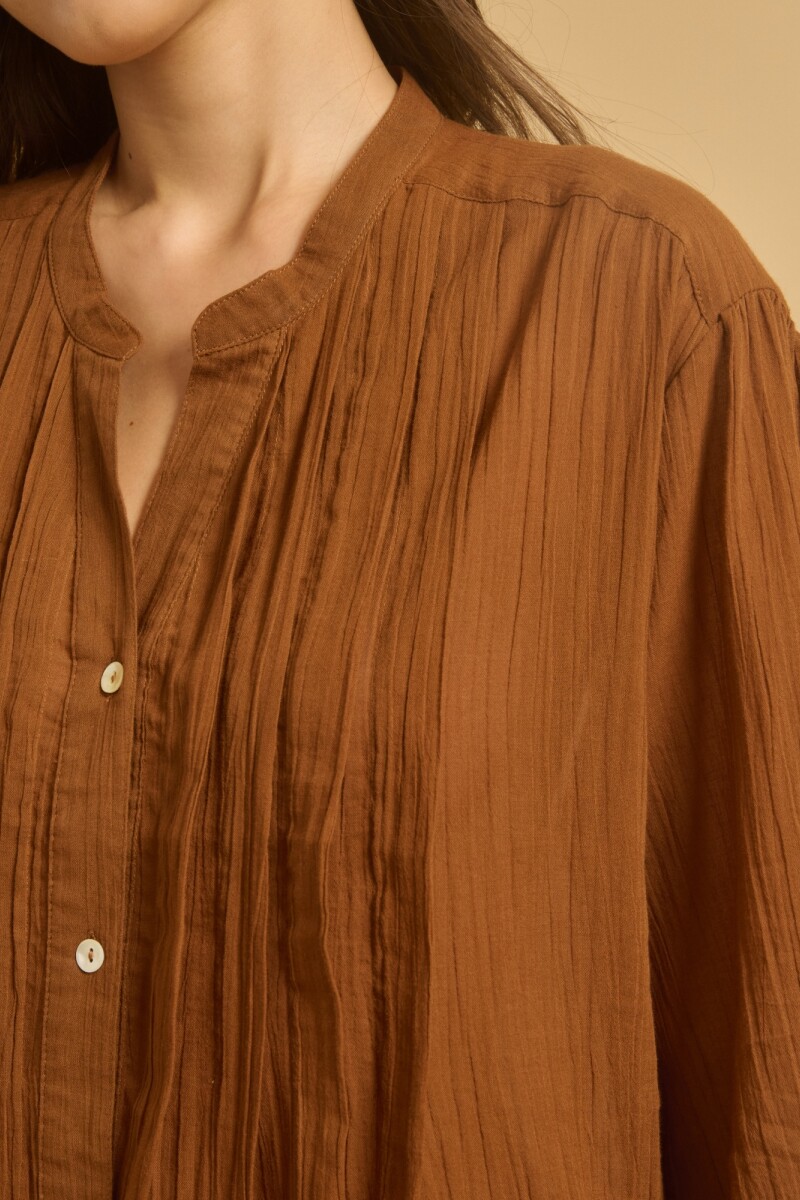 VESTIDO CAMISERO CORTO Camel