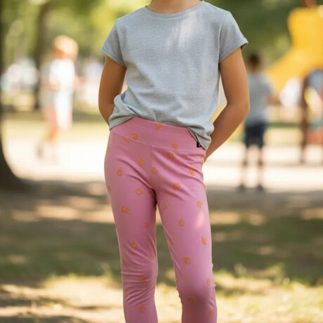 Calza Larga Reebok G Es Aop Leggin p/ Niñas Deportiva Casual Rosa