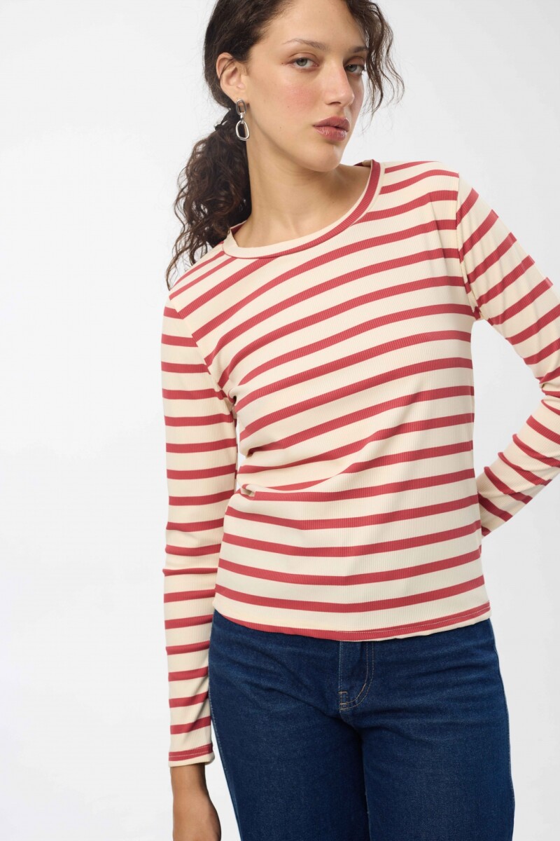 Remera Palma - Rayas Rosa 