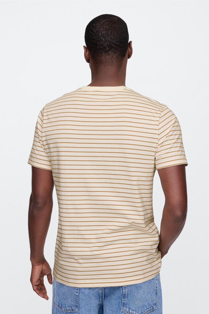 Remera A Rayas Hombre Ivory Frost