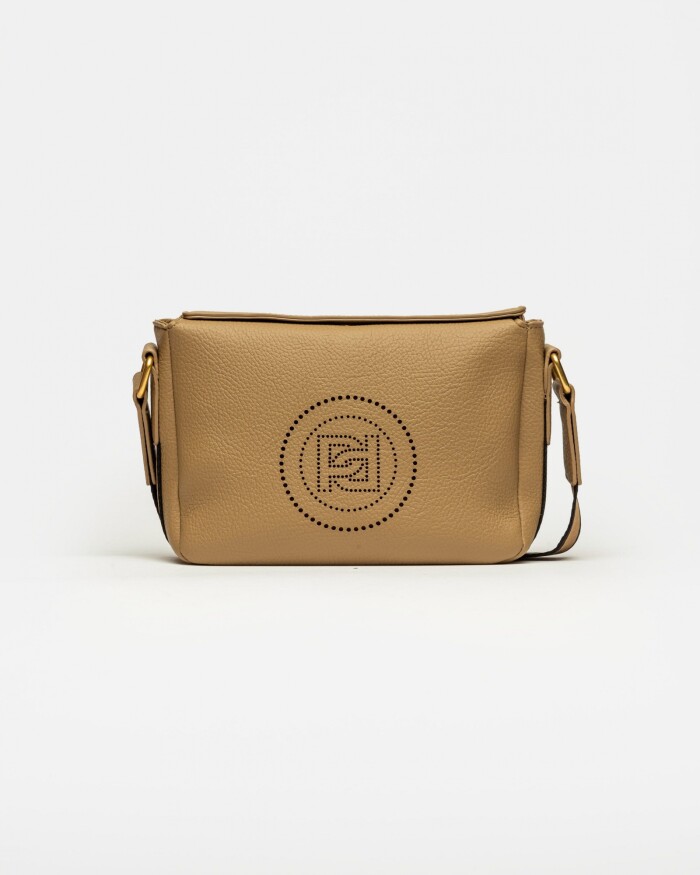Bandolera Key en efecto cuero graneado Taupe