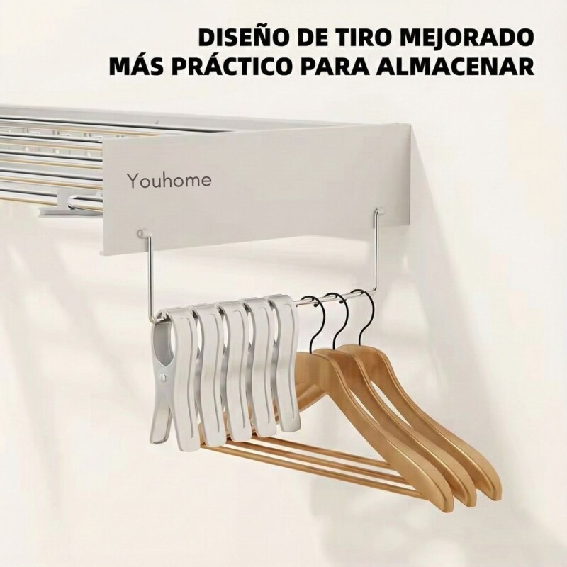 Tendedero Retractil Tender Pared Secador Ropa Colgante Acero Tendedero Retractil Tender Pared Secador Ropa Colgante Acero