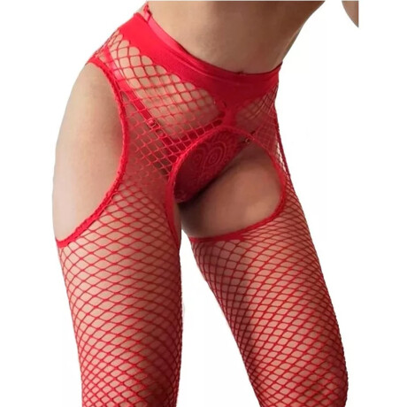 Panty Portaligas De Red Rojo