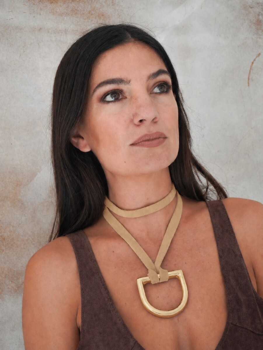 Estribo Tiento Necklace - Beige Dorado 