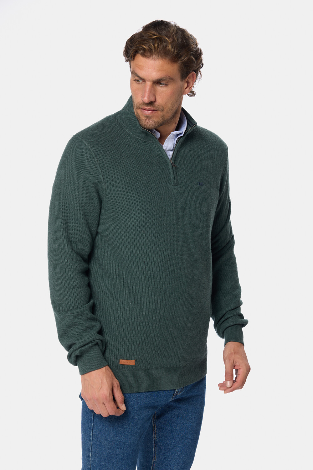 BUZO TEXTURADO MEDIO CIERRE Verde