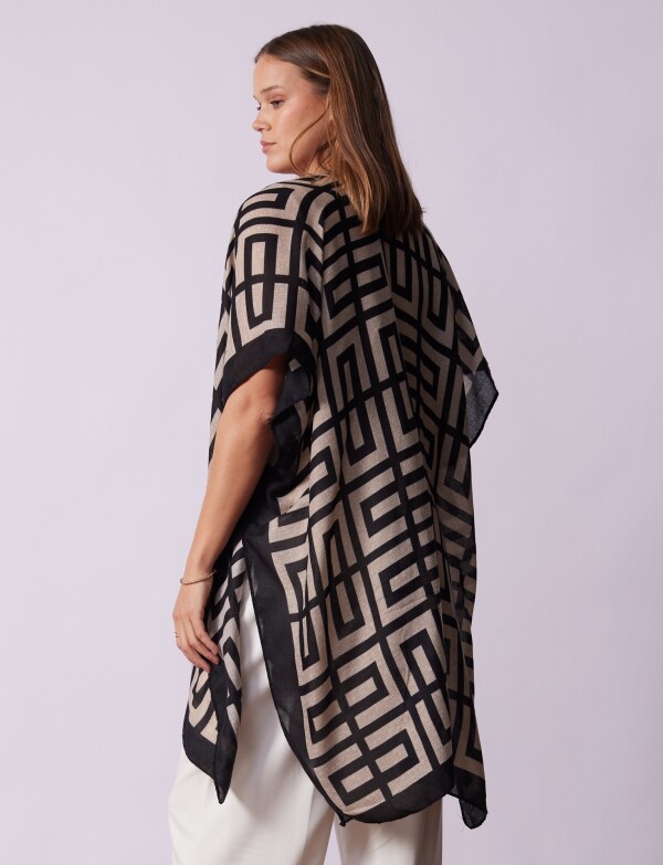 Kimono Geometrico NEGRO/BEIGE