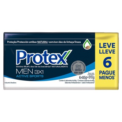Jabon Protex Men Active Sport 85 Grs. 6 Uds. Jabon Protex Men Active Sport 85 Grs. 6 Uds.