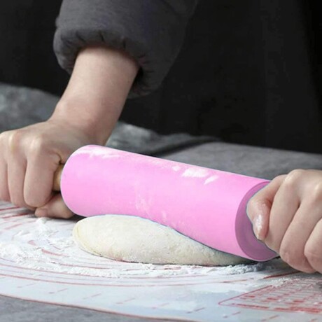 Palote de Amasar Forrado en Silicona Rosa