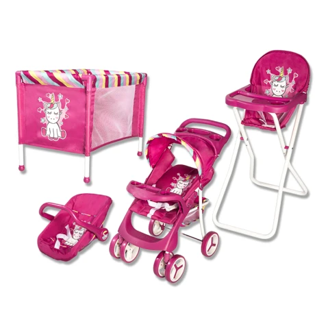 Set Juego Coches de Muñecas Bebesit 4 en1 Unicornio 001