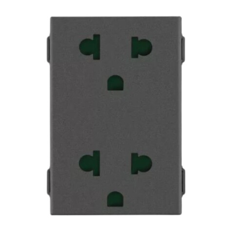 MODULO TOMA DOBLE CON TIERRA 2x16A+T NEGRO NEVE UP MODULO TOMA DOBLE CON TIERRA 2x16A+T NEGRO NEVE UP