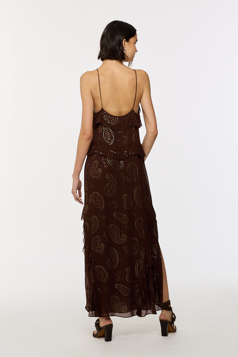 VESTIDO VOLADOS Marron