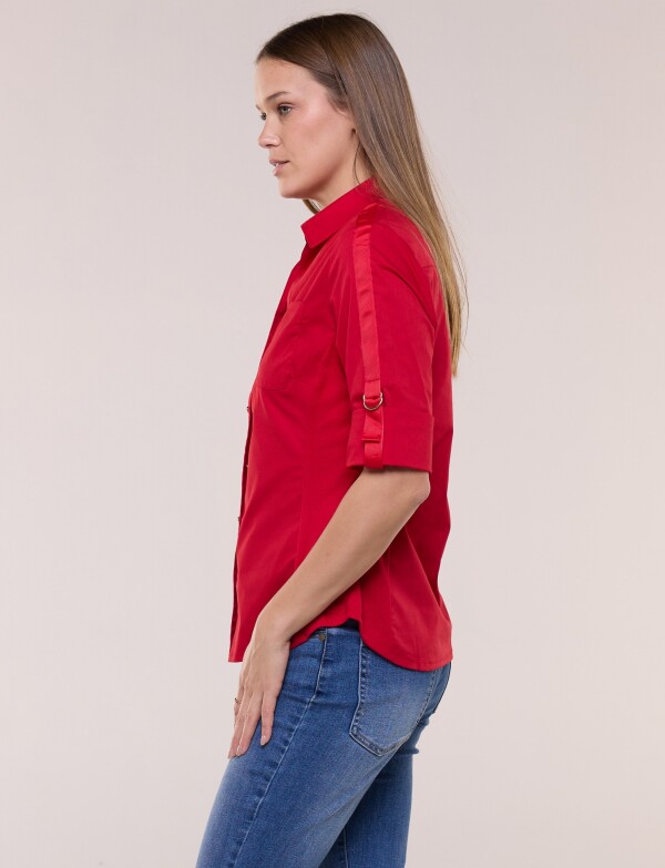 Camisa Algodon Con Laterales Elastizados ROJO