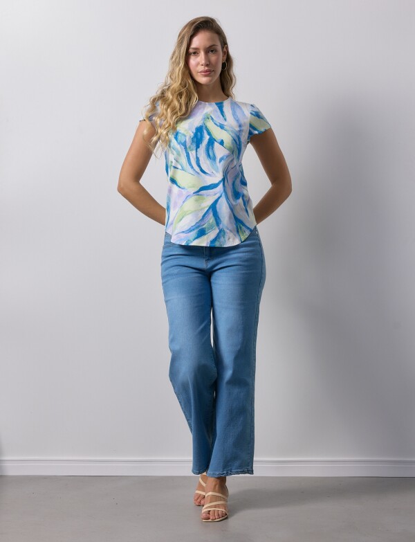Remera Modal Print MULTI/AZUL