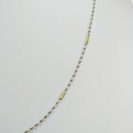Cadena de plata 925 con doublé en oro 18ktes, 40 cm. Cadena de plata 925 con doublé en oro 18ktes, 40 cm.