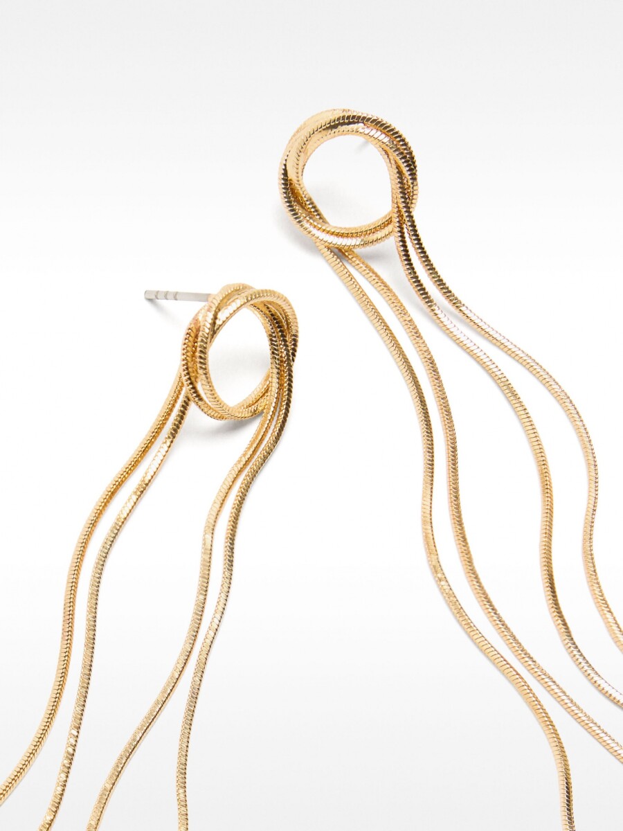Pendientes Largos Entrelazados dorado