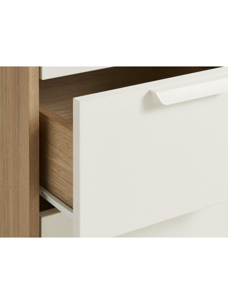 Cómoda JENSLEV 4 cajones 1 puerta color roble/bl Cómoda JENSLEV 4 cajones 1 puerta color roble/bl