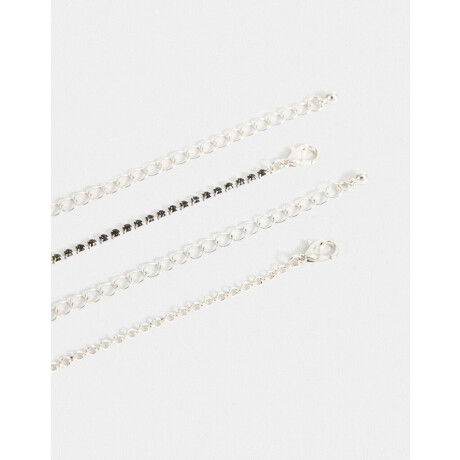 Collares Cortos Bañada en Plata Plateado