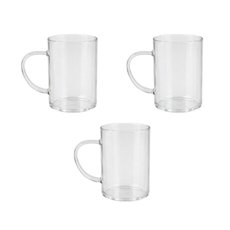 Set de 3 tazas de vidrio 200ml Set de 3 tazas de vidrio 200ml