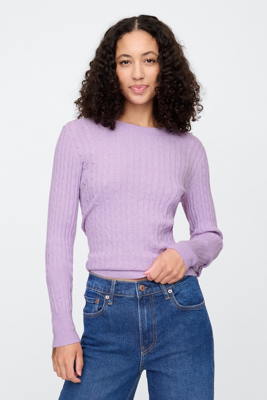 Buzo Cashsoft Cuello Redondo Mujer Lilac Symp Htr B5647