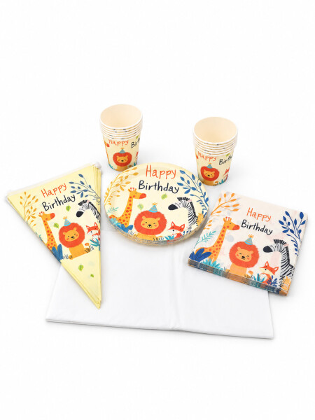 PARTY SET SELVA COMPLETO 38PCS BEIGE