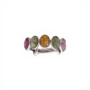 Anillo Óvalos-Plata rodinada-Piedra Turmalina multicolor-AN2016 conpiedra