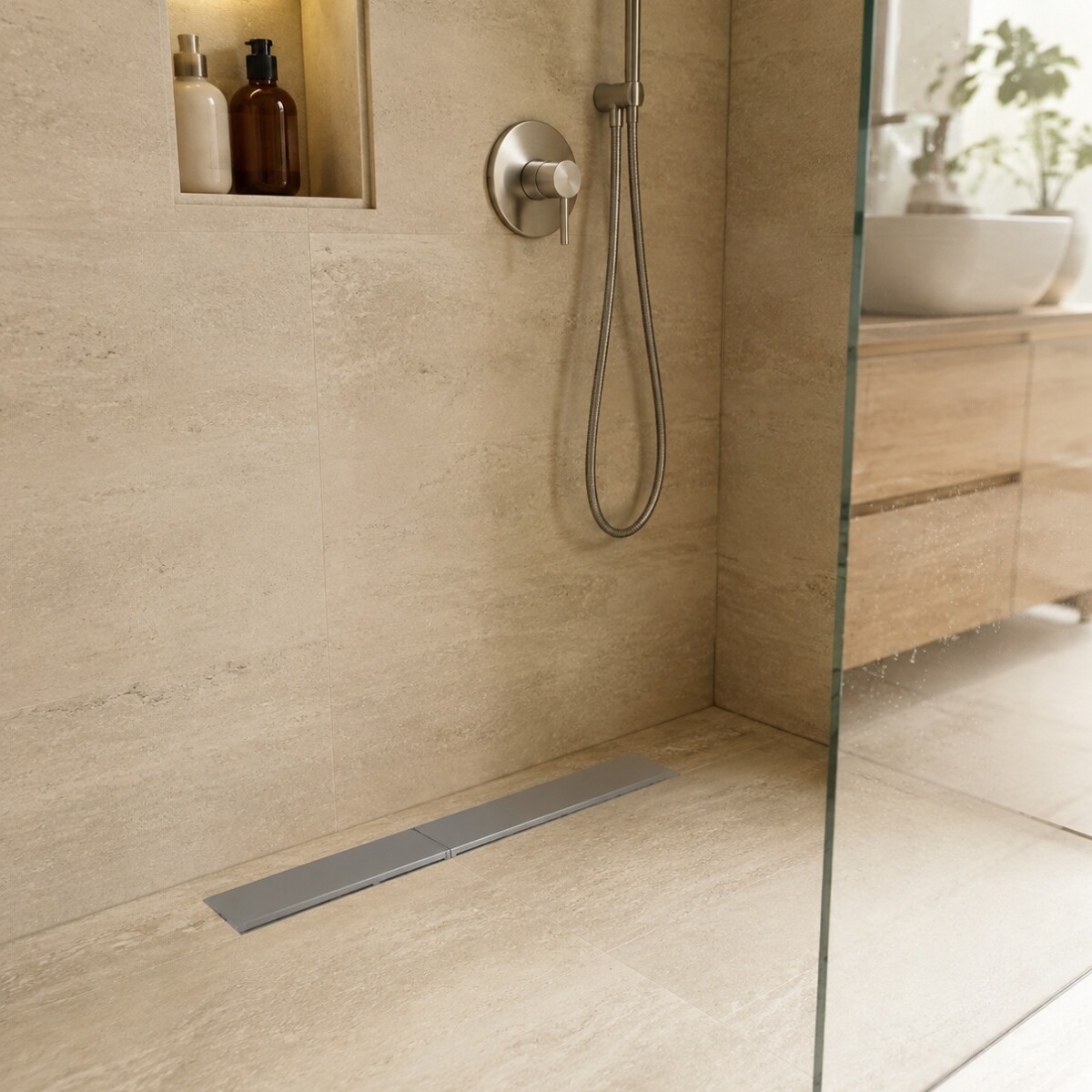 RECEPTACULO LINEAR PVC SIN SIFON TAPA GRIS Receptaculo Linear Pvc Sin Sifon Tapa Gris