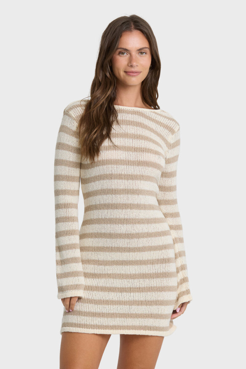 VESTIDO RAYE LS MINI DRS G-gris