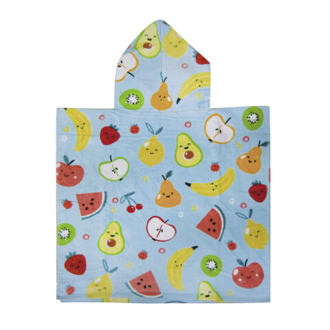 Bata Poncho Infantil Varios Diseños 100% Algodón 60 x 60 cm Frutas