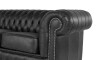 Sillón 100% Cuero - 3 Cuerpos - Chesterfield Negro