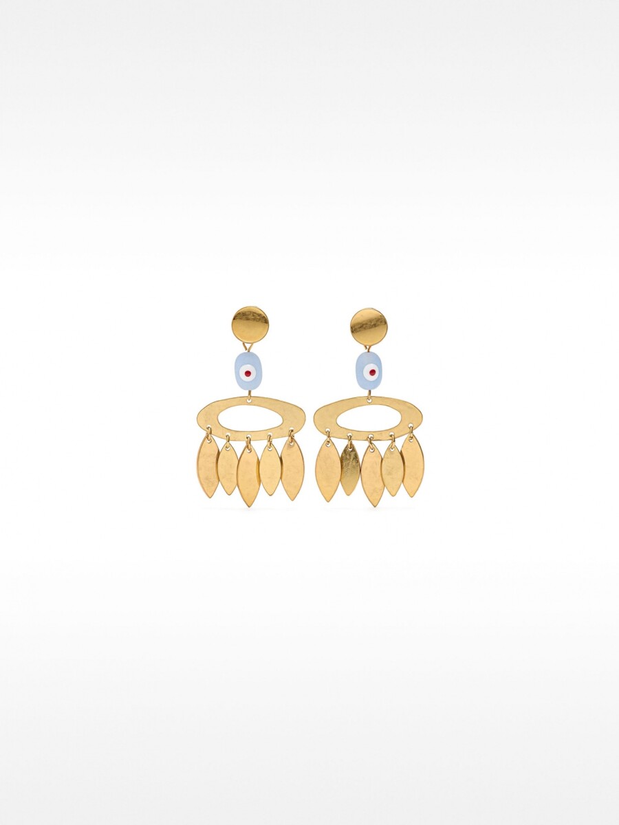 Pendientes Largos Efecto Piedra multicolor