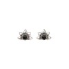 Caravanas Media flor-Plata 925-Piedra ónix-CA3317 Conpiedra