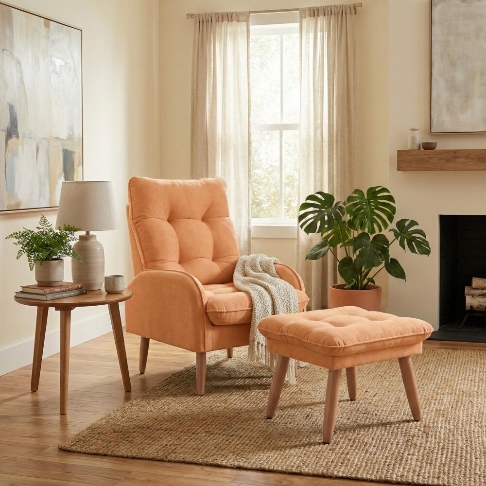 Combo Poltrona con Puf - Nantes Mostaza