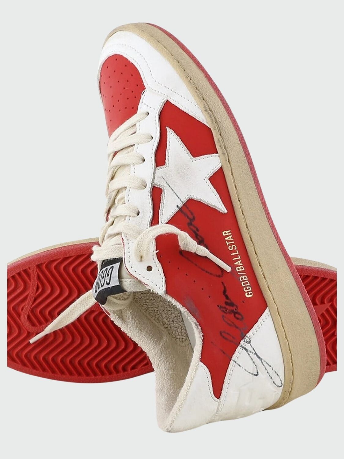 Golden Goose-Championes de cuero, Ballstar Rojo