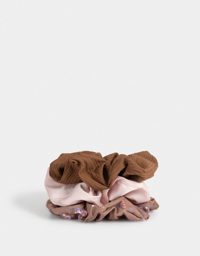 Skunzies Set por 3 Set De Scrunchies - Combinacion Multicolor