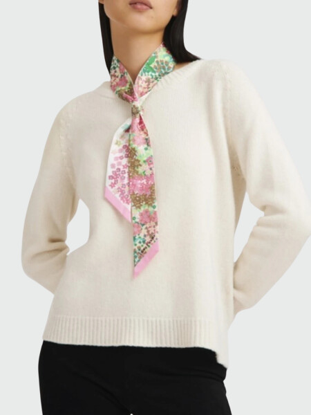 Longchamp- Cinta de seda floreada 0