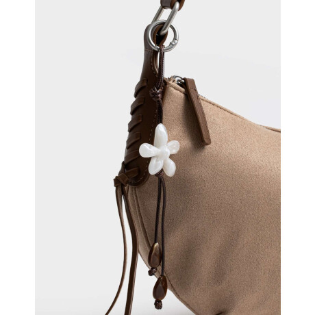 Bandolera Suede Vison - Gris Visón