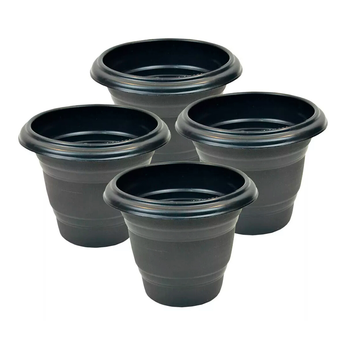 Set x4 maceta redonda 1,7 lts - NEGRO 