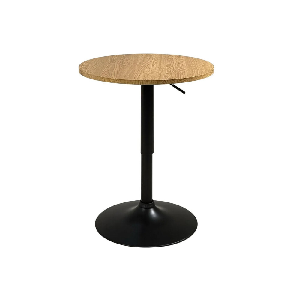 Mesa Redonda 60cm Altura Regulable Giratoria Marrón claro