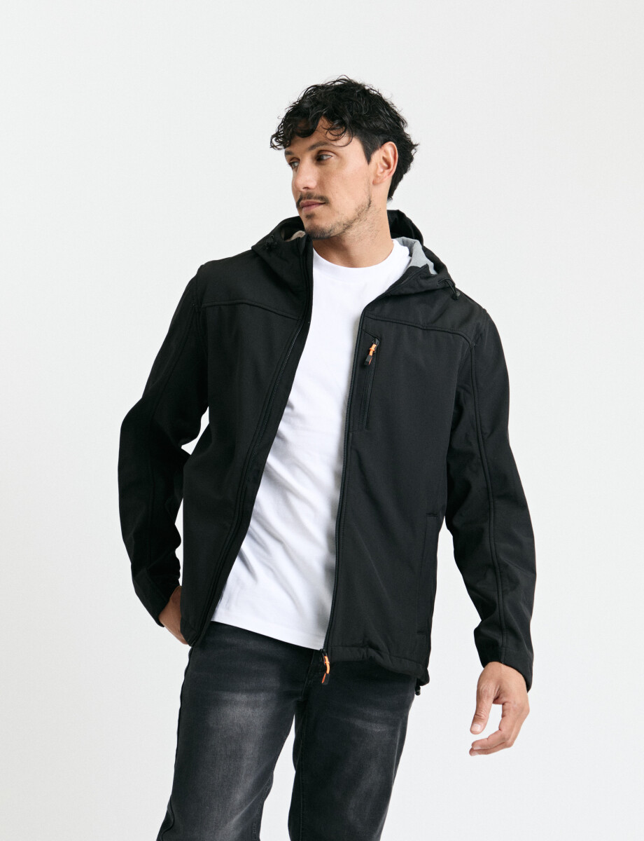 CAMPERA HARRINGTON LABEL - Negro 