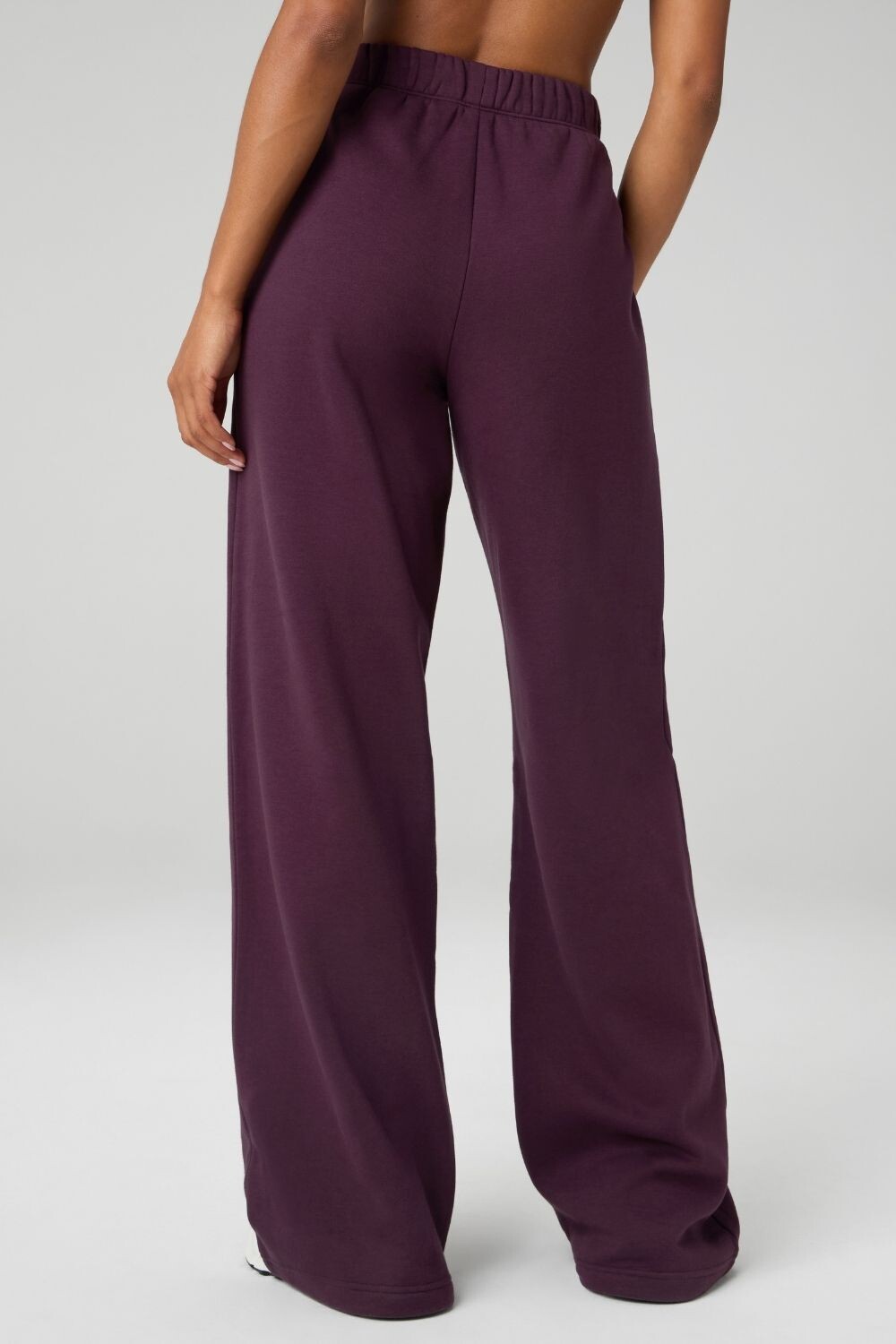 Cozy Fleece Wide Leg Sweatpant-Short Oxblood